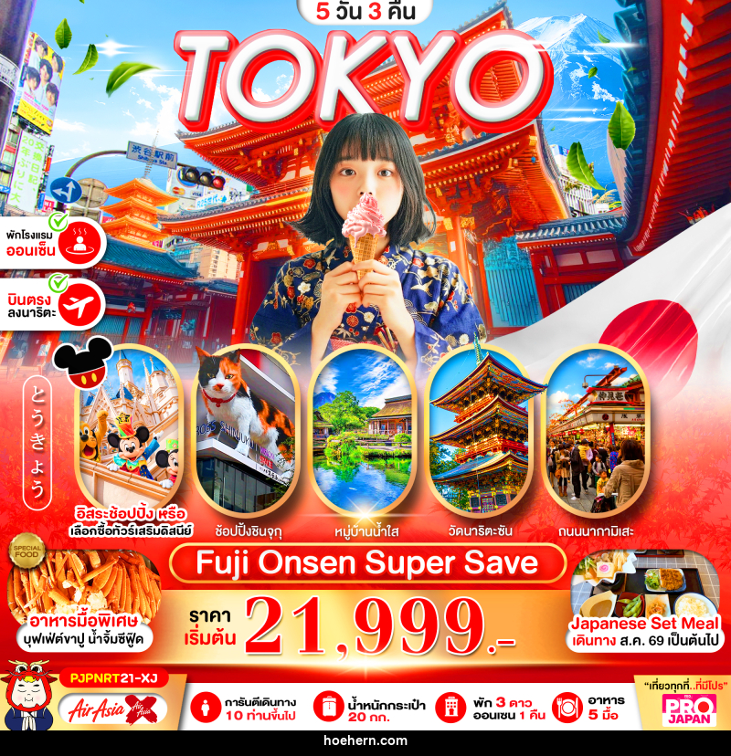 ทัวร์ญี่ปุ่น PRO TOKYO FUJI ONSEN SUPER SAVE FREE DAY - เหาะเหินเดินอากาศ