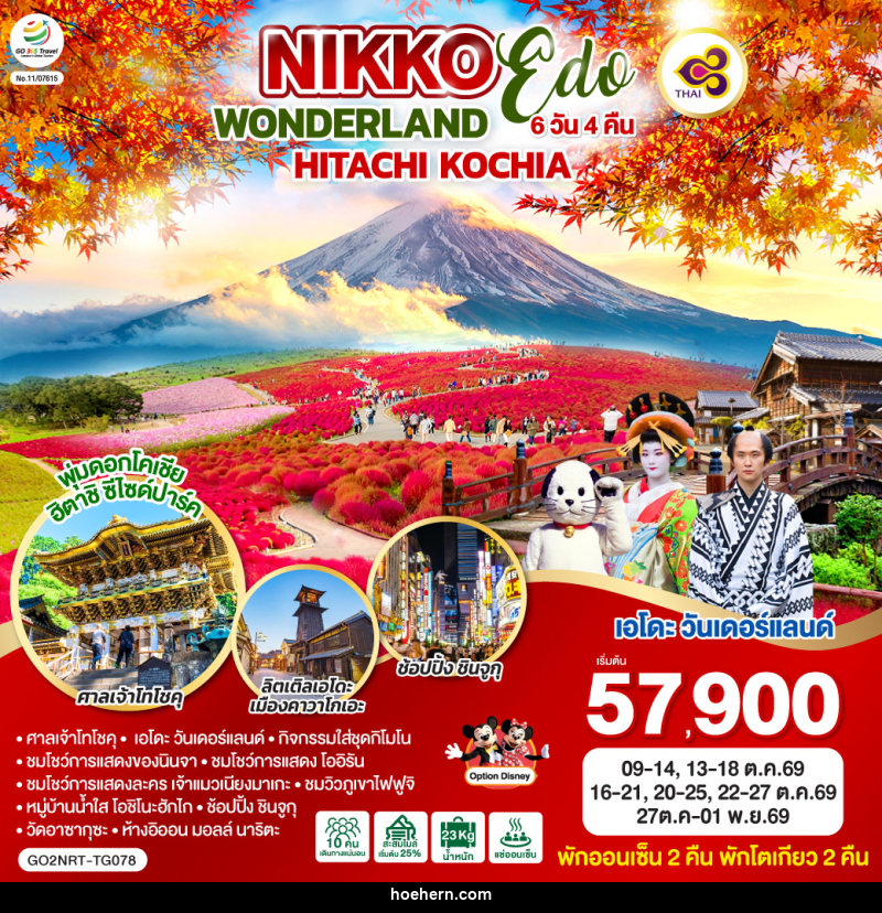 ทัวร์ญี่ปุ่น NIKKO EDO WONDERLAND HITACHIKOCHIA - เหาะเหินเดินอากาศ ทัวร์ญี่ปุ่น NIKKO EDO WONDERLAND HITACHIKOCHIA - เหาะเหินเดินอากาศ