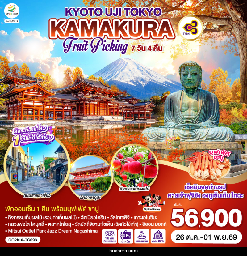 ทัวร์ญี่ปุ่น KYOTO UJI TOKYO KAMAKURA FRUIT PICKING - เหาะเหินเดินอากาศ ทัวร์ญี่ปุ่น KYOTO UJI TOKYO KAMAKURA FRUIT PICKING - เหาะเหินเดินอากาศ