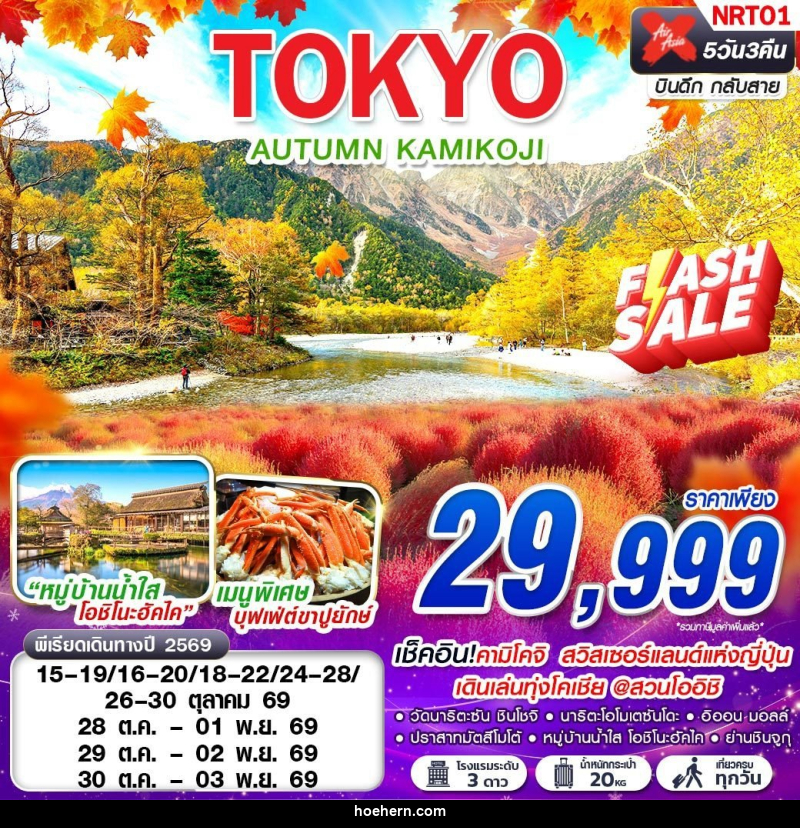 ทัวร์ญี่ปุ่น TOKYO AUTUMN KAMIKOJI (เที่ยวเต็ม) - เหาะเหินเดินอากาศ