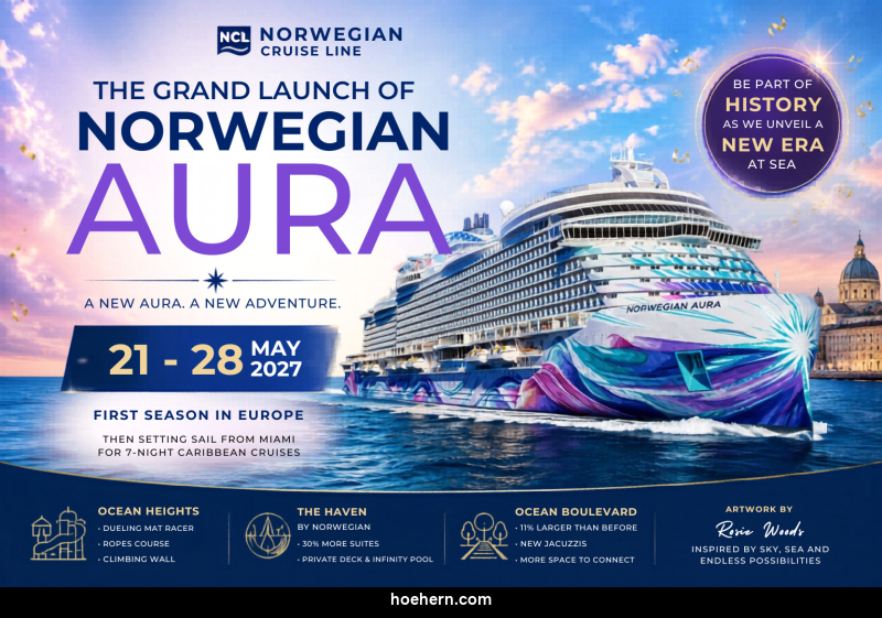 ทัวร์ล่องเรือสำราญ THE GRAND LAUNCH OF NORWEGIAN AURA - เหาะเหินเดินอากาศ