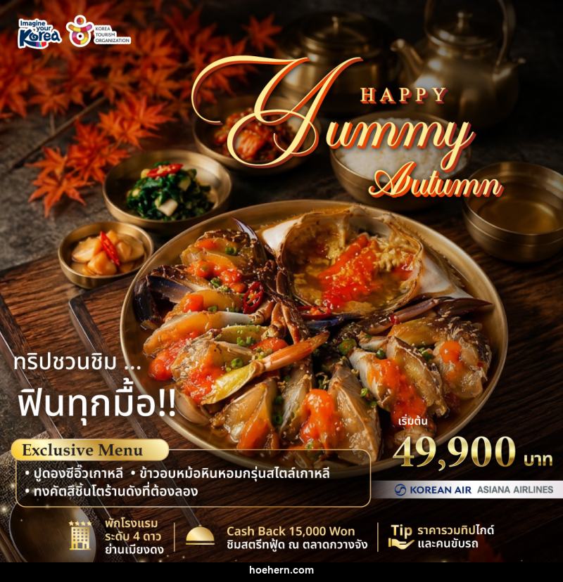 แพคเกจทัวร์เกาหลี Happy Yummy Autumn 2026 - เหาะเหินเดินอากาศ