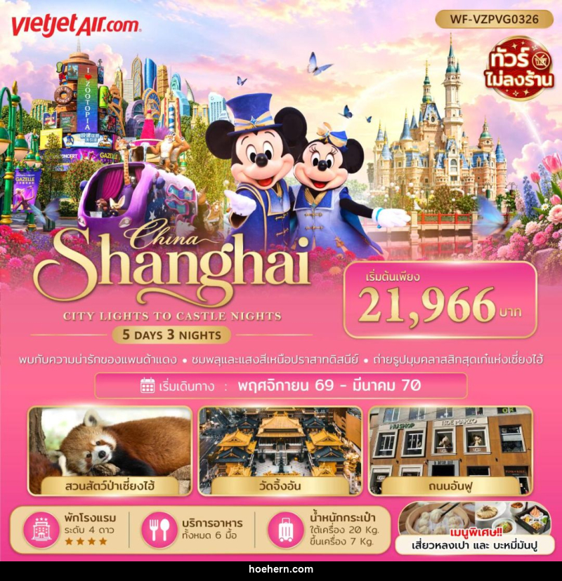 ทัวร์จีน-เซี่ยงไฮ้ ทัวร์จีน เซี่ยงไฮ้ ดิสนีย์แลนด์ 5 วัน 3 คืน - เหาะเหินเดินอากาศ