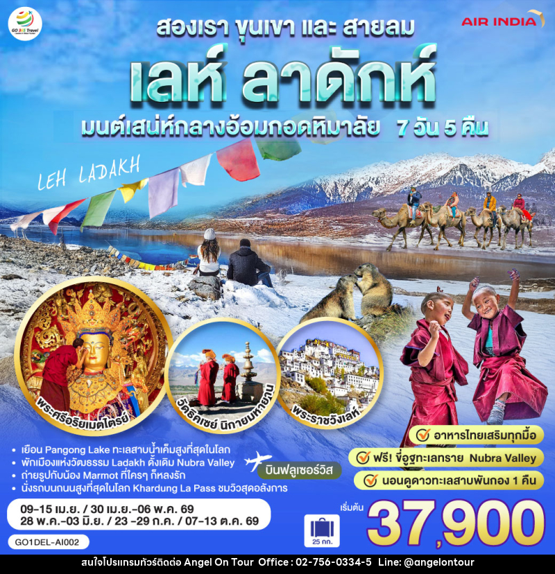 ทัวร์อินเดีย เลห์ ลาดักห์ สองเรา ขุนเขา และสายลม LEH LADAKH เสน่ห์กลางอ้อมกอดหิมาลัย - บริษัท แองเจิลออนทัวร์ จำกัด