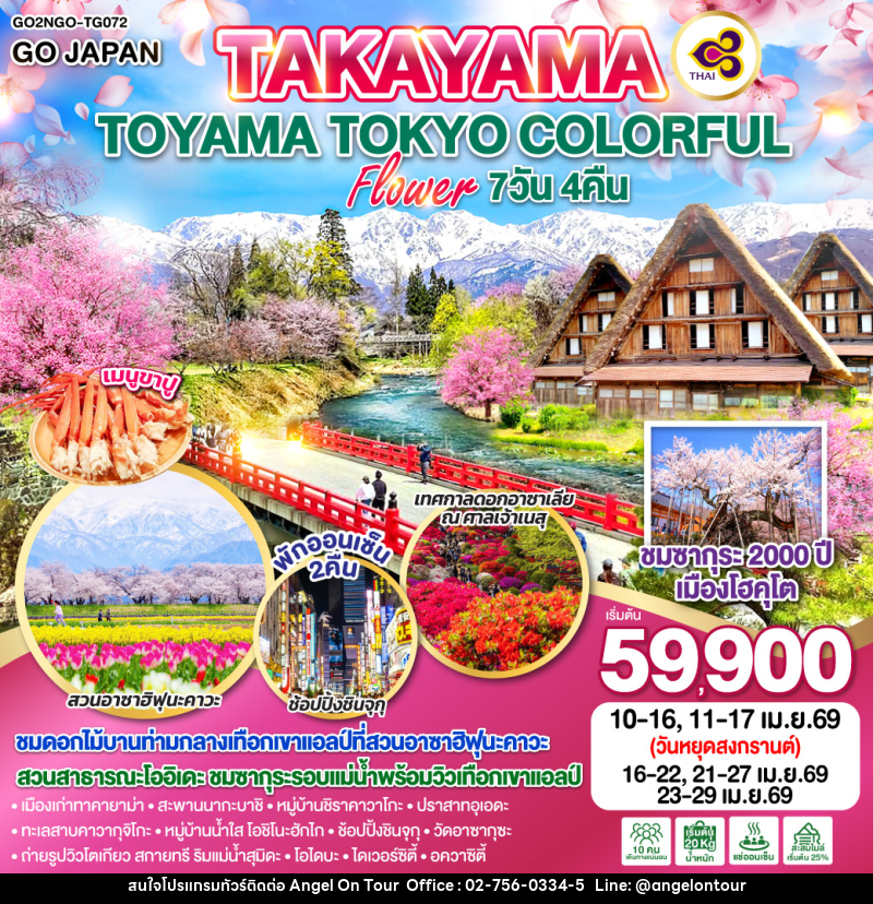 ทัวร์ญี่ปุ่น TAKAYAMA TOYAMA TOKYO COLORFUL FLOWER - บริษัท แองเจิลออนทัวร์ จำกัด
