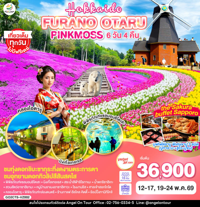 ทัวร์ญี่ปุ่น HOKKAIDO FURANO OTARU PINKMOSS - บริษัท แองเจิลออนทัวร์ จำกัด