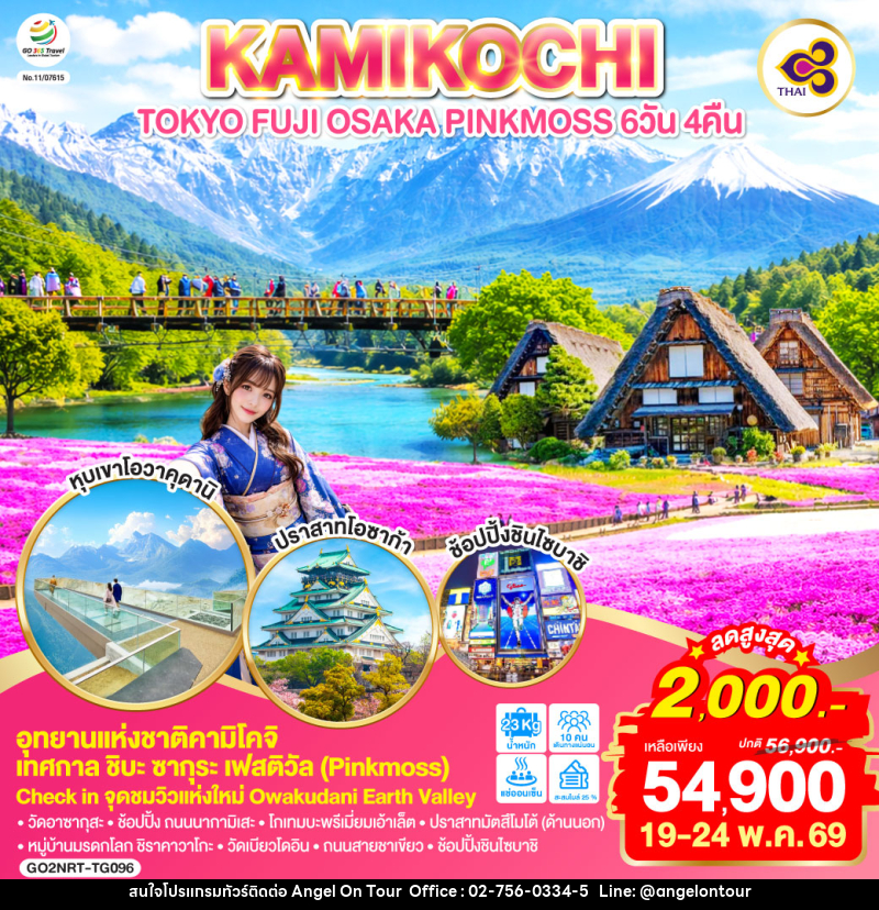 ทัวร์ญี่ปุ่น TOKYO FUJI OSAKA KAMIKOCHI PINKMOSS - บริษัท แองเจิลออนทัวร์ จำกัด
