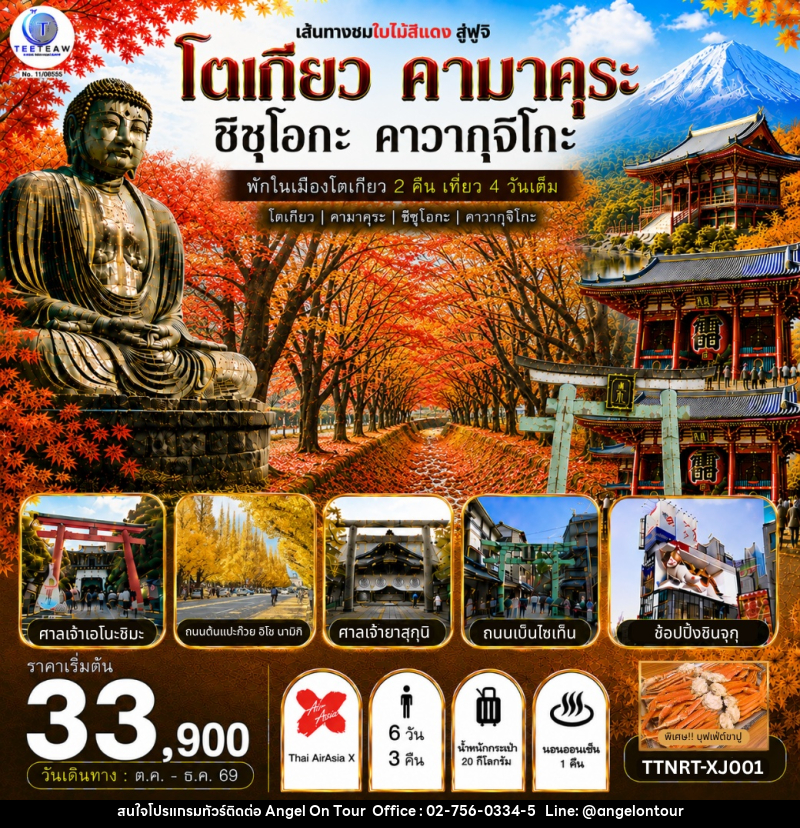 ทัวร์ญี่ปุ่น โตเกียว คามาคุระ ชิซุโอกะ คาวากุจิโกะ เส้นทางชมใบไม้สีแดง สู่ฟูจิ - บริษัท แองเจิลออนทัวร์ จำกัด