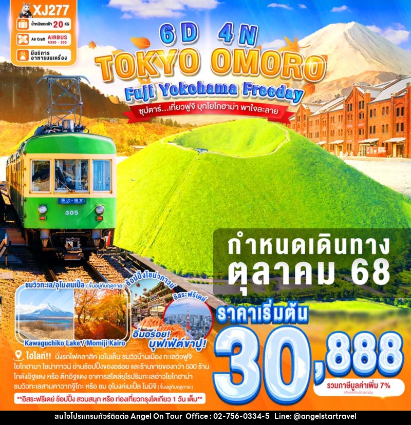 ทัวร์ญี่ปุ่น TOKYO OMORO Fuji Yokohama Freeday ซุปตาร์..เที่ยวฟูจิ บุกโยโกฮาม่า พาใจละลาย - บริษัท แองเจิลออนทัวร์ จำกัด