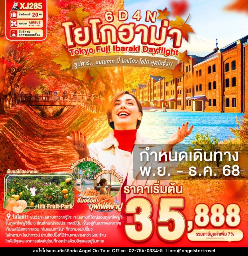 ทัวร์ญี่ปุ่น โยโกฮาม่า Tokyo Fuji Ibaraki Daylight ซุปตาร์...autumn นี้ โตเกียว โยโก สุดโซจึ้ง!! - บริษัท แองเจิลออนทัวร์ จำกัด