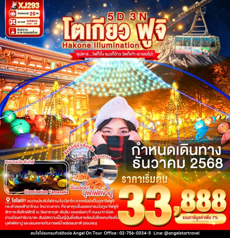 ทัวร์ญี่ปุ่น โตเกียว ฟูจิ  HAKONE ILlUMINATION ซุปตาร์...ไฟก็วิ้ง แมวก็ว๊าว วัดก็เก๋า เราเลยไป! - บริษัท แองเจิลออนทัวร์ จำกัด