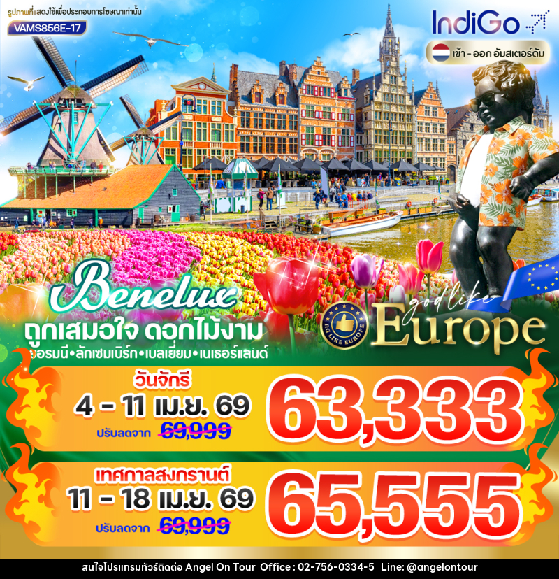 ทัวร์ยุโรป BENELUX ถูกเสมอใจ ดอกไม้งาม เยอรมัน ลักเซมเบิร์ก เบลเยี่ยม เนเธอร์แลนด์ - บริษัท แองเจิลออนทัวร์ จำกัด