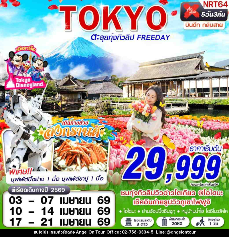 ทัวร์ญี่ปุ่น TOKYO ตะลุยทุ่งทิวลิป FREEDAY - บริษัท แองเจิลออนทัวร์ จำกัด