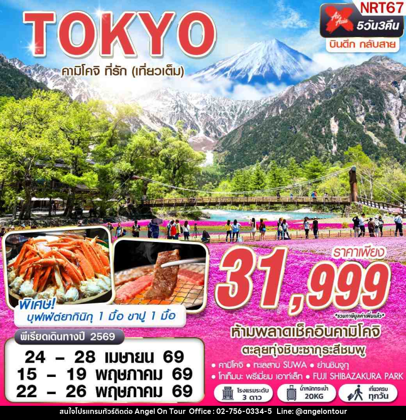 ทัวร์ญี่ปุ่น TOKYO คามิโคจิ ที่รัก (เที่ยวเต็ม) - บริษัท แองเจิลออนทัวร์ จำกัด