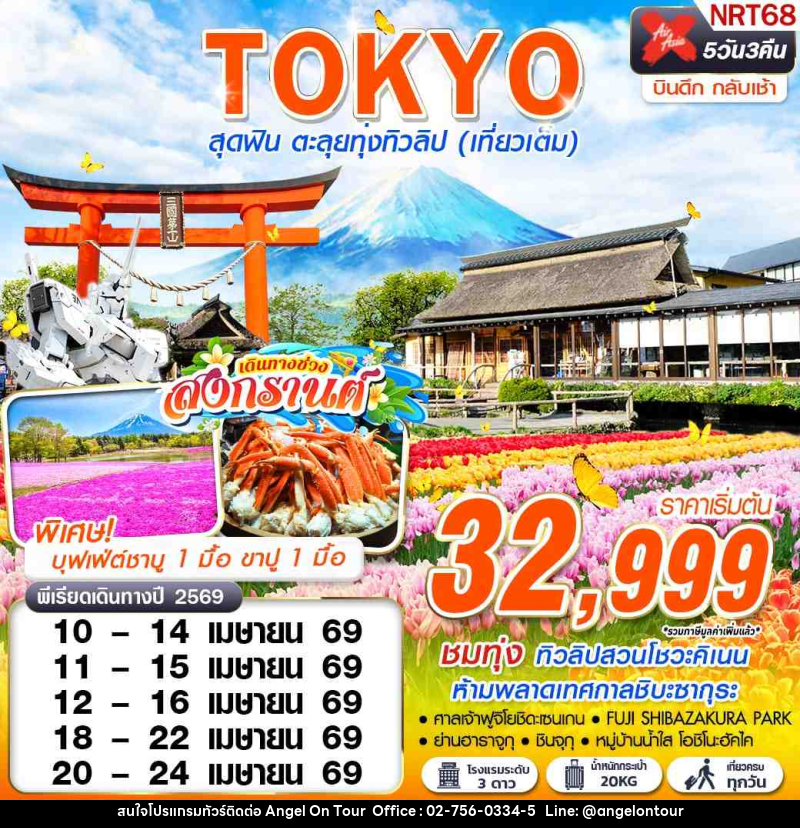 ทัวร์ญี่ปุ่น TOKYO สุดฟิน ตะลุยทุ่งทิวลิป (เที่ยวเต็ม) - บริษัท แองเจิลออนทัวร์ จำกัด