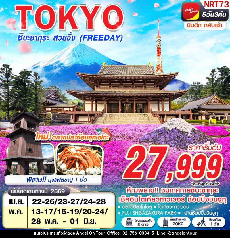 ทัวร์ญี่ปุ่น TOKYO ชิบะซากุระ สวยจิ้ง (FREEDAY) - บริษัท แองเจิลออนทัวร์ จำกัด