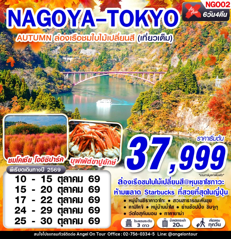 ทัวร์ญี่ปุ่น NAGOYA-TOKYO AUTUMN เที่ยวเต็มอิ่ม (เที่ยวเต็ม) - บริษัท แองเจิลออนทัวร์ จำกัด