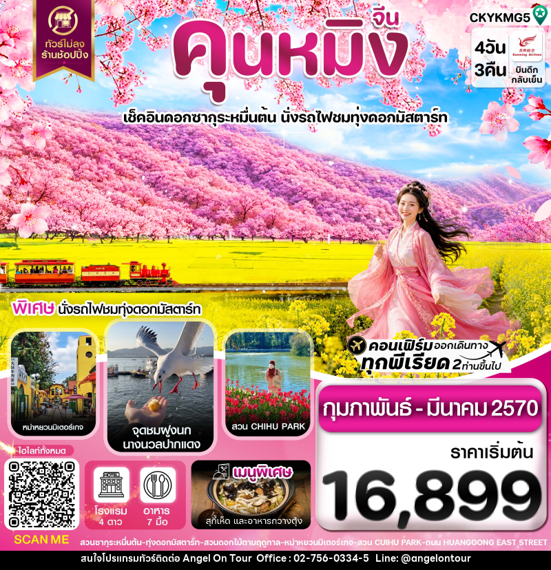 ทัวร์จีน คุนหมิง อี้เหลียง โหลผิง สวนดอกไม้ ไม่ลงร้าน - บริษัท แองเจิลออนทัวร์ จำกัด