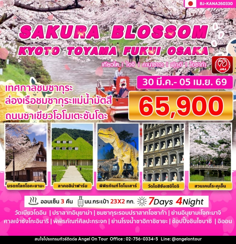 ทัวร์ญี่ปุ่น SAURA BLOSSOM KYOTO TOYAMA FUKUI OSAKA เกียวโต ไอจิ คานาซาวะ ฟุกุอิ โอซาก้า - บริษัท แองเจิลออนทัวร์ จำกัด
