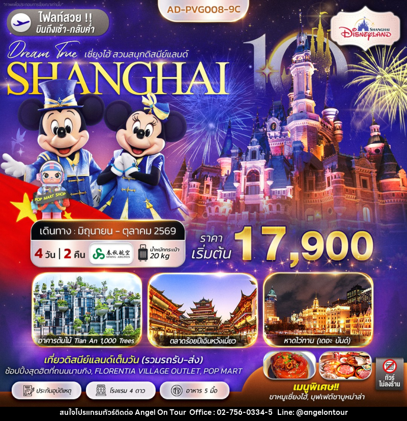 ทัวร์จีน SHANGHAI เซี่ยงไฮ้ สวนสนุกดิสนีย์แลนด์ - บริษัท แองเจิลออนทัวร์ จำกัด