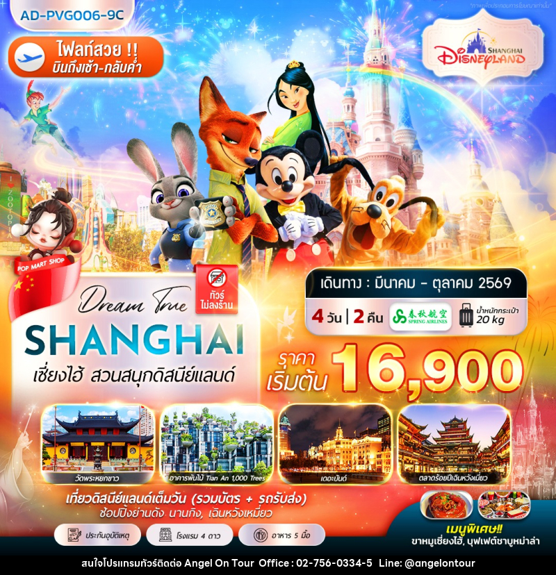 ทัวร์จีน เซี่ยงไฮ้ สวนสนุกดิสนีย์แลนด์ - บริษัท แองเจิลออนทัวร์ จำกัด