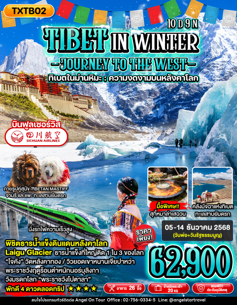 ทัวร์ทิเบต TIBET IN WINTER JOURNEY TO THE WEST ทิเบตในม่านหิมะ : ความงดงามบนหลังคาโลก - บริษัท แองเจิลออนทัวร์ จำกัด