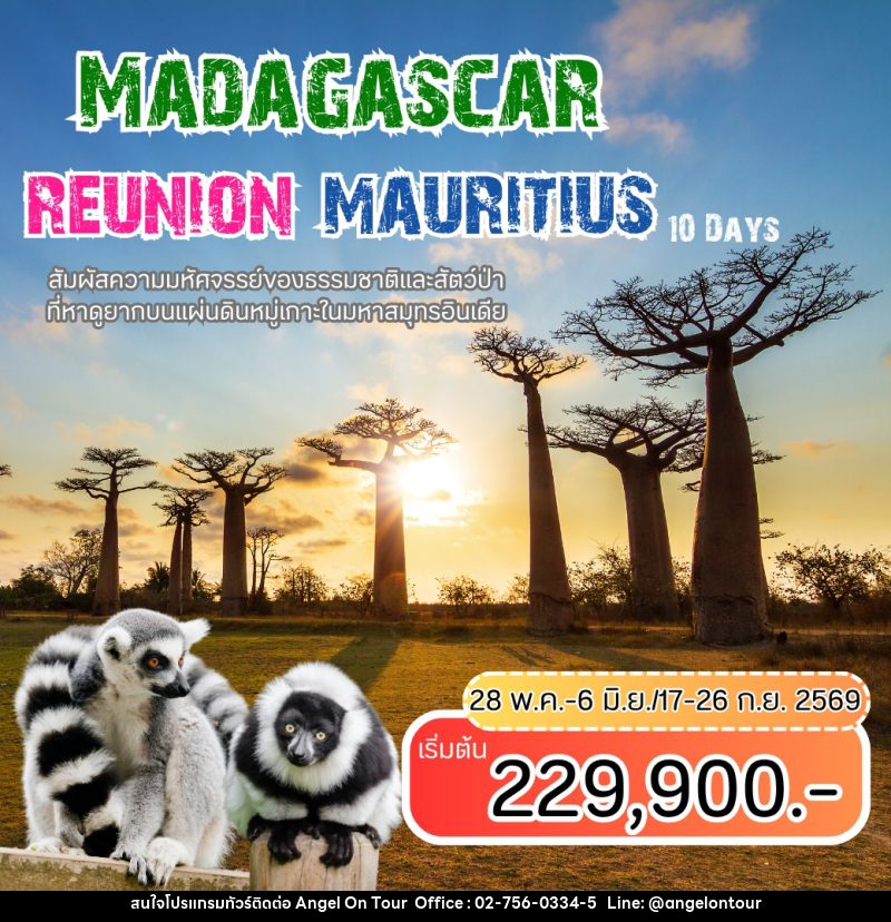 ทัวร์มาดากัสการ์ MADAGASCAR REUNION MAURITIUS - บริษัท แองเจิลออนทัวร์ จำกัด
