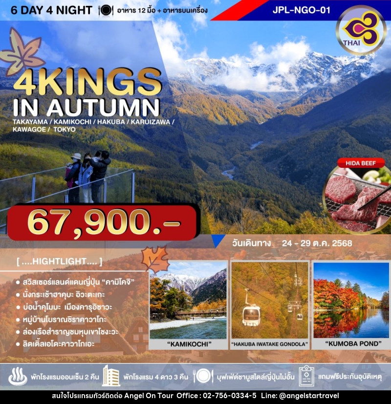 ทัวร์ญี่ปุ่น 4 KINGS IN AUTUMN  - บริษัท แองเจิลออนทัวร์ จำกัด