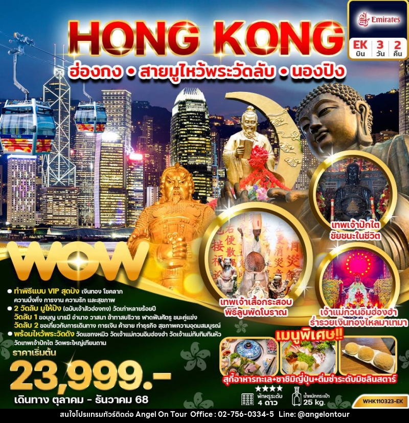 ทัวร์ฮ่องกง HONG KONG ฮ่องกง สายมูไหว้พระวัดลับ นองปิง - บริษัท แองเจิลออนทัวร์ จำกัด