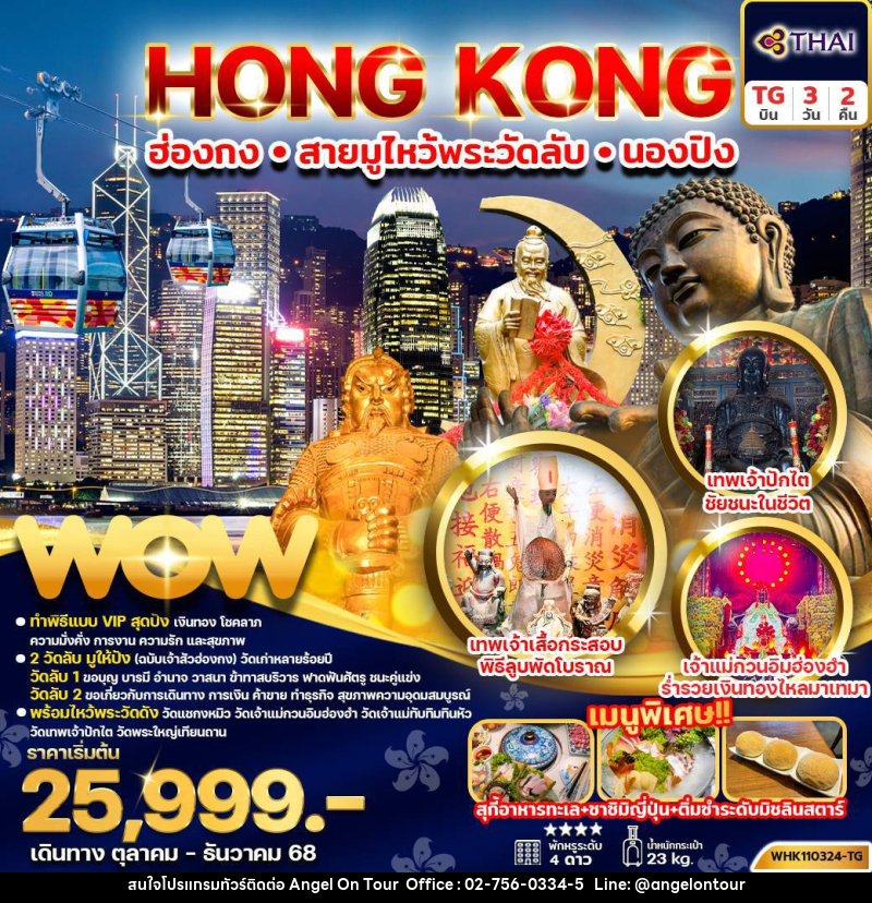 ทัวร์ฮ่องกง HONG KONG ฮ่องกง สายมูไหว้พระวัดลับ นองปิง - บริษัท แองเจิลออนทัวร์ จำกัด