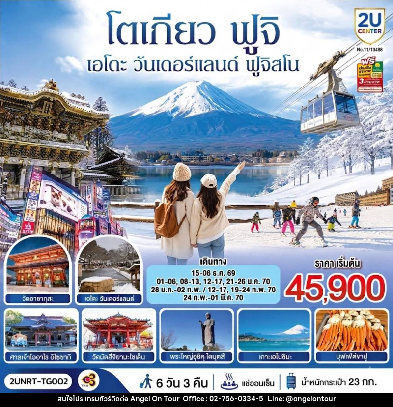 ทัวร์ญี่ปุ่น โตเกียว นิกโก้ เอโดะ วันเดอร์แลนด์  ฟูจิสโน - บริษัท แองเจิลออนทัวร์ จำกัด