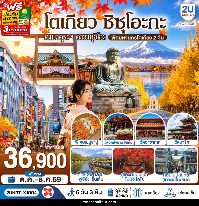 ทัวร์ญี่ปุ่น โตเกียว ชิซุโอะกะ คามาคุระ คาวากุจิโกะ (พักมหานครโตเกียว 2 คืน) - ทัวร์ญี่ปุ่น โตเกียว ชิซุโอะกะ คามาคุระ คาวากุจิโกะ (พักมหานครโตเกียว 2 คืน) -