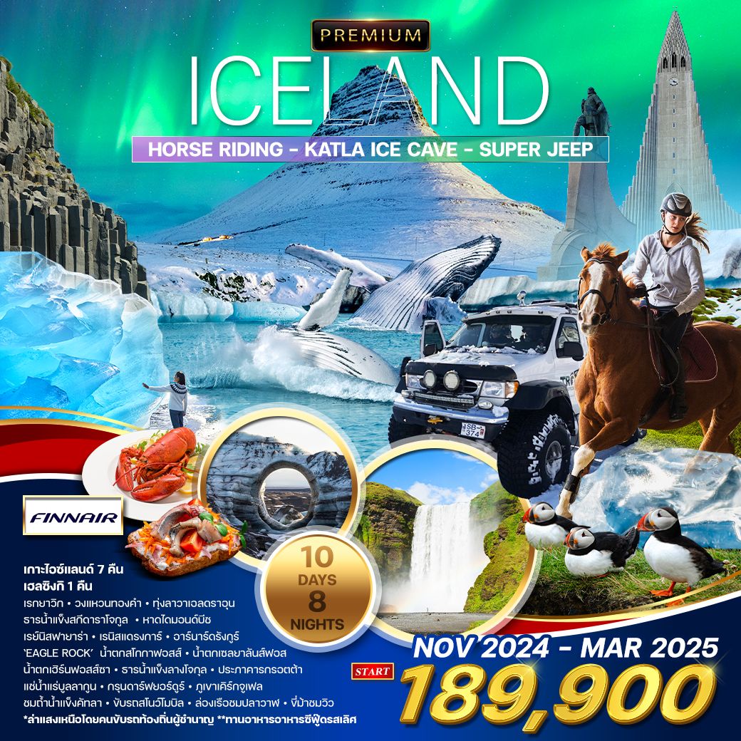 ทัวร์ไอซ์แลนด์ พรีเมี่ยม ไอซ์แลนด์ (ล่าแสงเหนือ)  - DESIGN HOLIDAYS