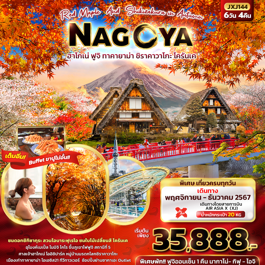 ทัวร์ญี่ปุ่น Red Maple And Shikizakura in Autumn NAGOYA  - 34/02988