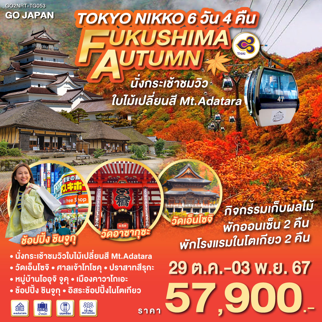 ทัวร์ญี่ปุ่น TOKYO NIKKO FUKUSHIMA AUTUMN - D.D.Tour