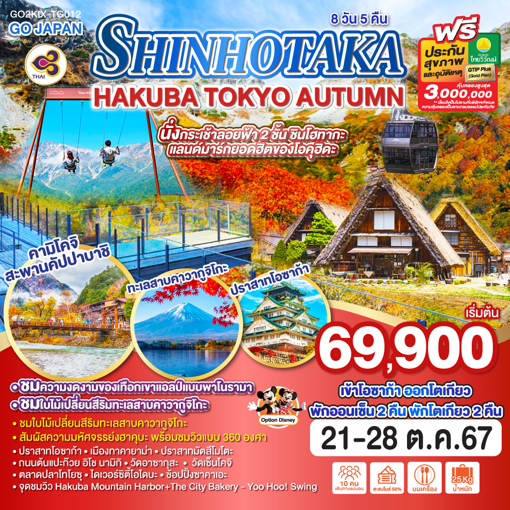 ทัวร์ญี่ปุ่น SHINHOTAKA HAKUBA TOKYO AUTUMN - วันใสทัวร์เซลแอนด์เซอรวิส