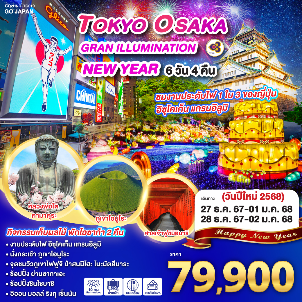 ทัวร์ญี่ปุ่น TOKYO OSAKA GRAN ILLUMINATION NEW YEAR - Sunsmile Booking and Travel Service