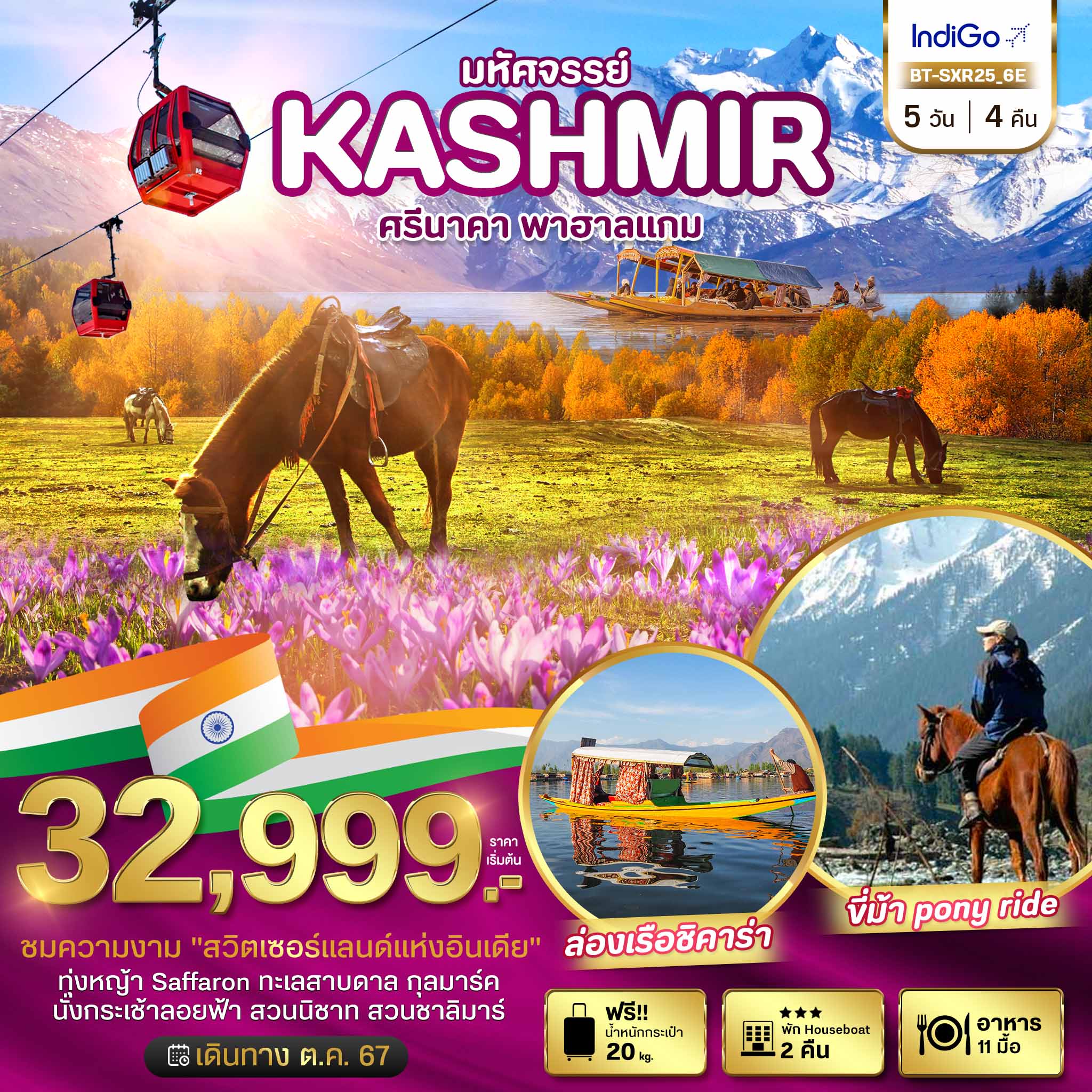 ทัวร์อินเดีย มหัศจรรย์...KASHMIR ศรีนาคา พาฮาแกม - วันใสทัวร์เซลแอนด์เซอรวิส