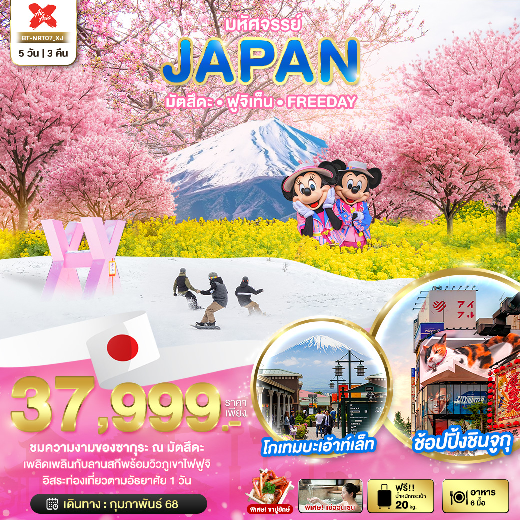 ทัวร์ญี่ปุ่น มหัศจรรย์...JAPAN มัตสึตะ ฟูจิเท็น FREEDAY - D.D.Tour