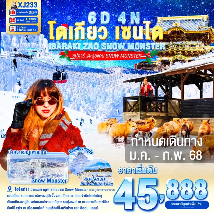 ทัวร์ญี่ปุ่น โตเกียว เซนได IBARAKI ZAO SNOW MONSTER - SODA MANAGEMENT CO.,LTD