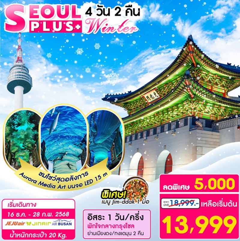 ทัวร์เกาหลี SEOUL PLUS+ Winter - ทัวร์อินไทย แอนด์ อะเมซิ่ง แทรเวิล