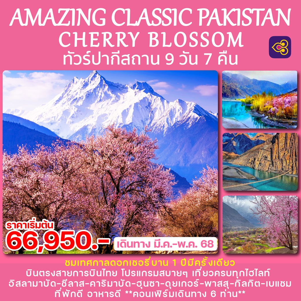 ทัวร์ปากีสถาน AMAZING CLASSIC PAKISTAN CHERRY BLOSSOM - DESIGN HOLIDAYS