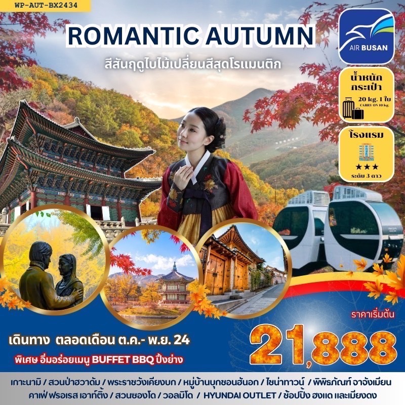 ทัวร์เกาหลี ROMANTIC AUTUMN  - DESIGN HOLIDAYS