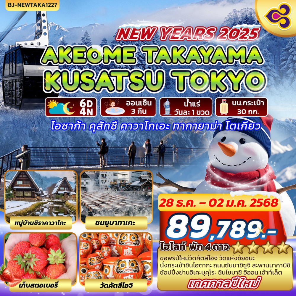 ทัวร์ญี่ปุ่น AKEOME TAKAYAMA KUSATSU TOKYO - SEA ANGEL CRUISE